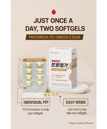 DAHLORE High-Absorption rTG Omega-3 Supplement 600mg EPA DHA Dual Softgel Formula Fish Oil Capsules for Heart & Eye Wellness Easy-to-Swallow Mini Softgels 60 Count I Made in Korea I - Buy Online on GoSupps.com