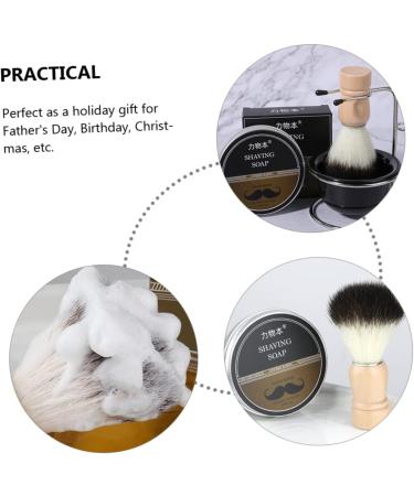 Fomiyes Men's Shaving Set - 2 Sets of Stainless Steel Foam Shell Hairdresser Dust Brush and Bowl | Perfect for Professional Grooming | Black - Buy Online on GoSupps.com