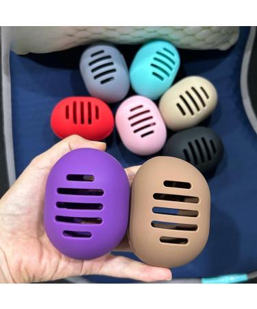 Fauxomor 2-Pack Silicone Make-up Sponge Holder | Breathable Travel Bag for All Sizes | Sustainable & Portable Cosmetic Tool - Blue & Purple - Buy Online on GoSupps.com