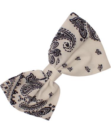Topkids Accessories Fabric Paisley Print Bow Hair Clip for Girls & Women Hair Accessories for Girls Cute Hair Clip for Girls Bandana Print Bow Clip Unisex Hair Accessory Pretty Bow Hair (White) - Buy Online on GoSupps.com