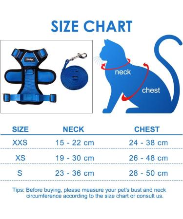 Breakproof Cat Dishes & Adjustable Kitten Vest Set - Reflective Stripes for Small Kittens (Blue XXS) - International Shipping - Buy Online on GoSupps.com