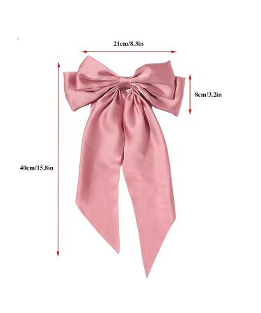 Vintage Satin Bow Ribbon Hairclip Hairpin for Women (Pink) - Buy Online on GoSupps.com