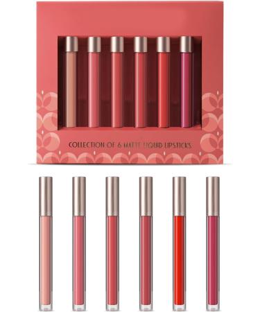 Scnvsi 6pcs Matte Liquid Lipstick Set Lip Stain Makeup Kit Waterproof Long Lasting Matte Lipstick Set for Women Girls - Buy Online on GoSupps.com