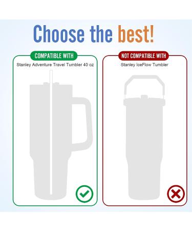 8 Pack Replacement Glass Straws for Stanley Adventure Tumbler 40oz - Reusable & Eco-Friendly - Includes Cleaning Brush - Compatible with Stanley Cup & Water Jug - Buy Online on GoSupps.com