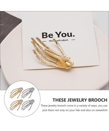 4-Piece Skull Rhinestone Hair Clips - Gothic Sparkling Skeleton Hairpins for Kids & Adults - Buy Online on GoSupps.com