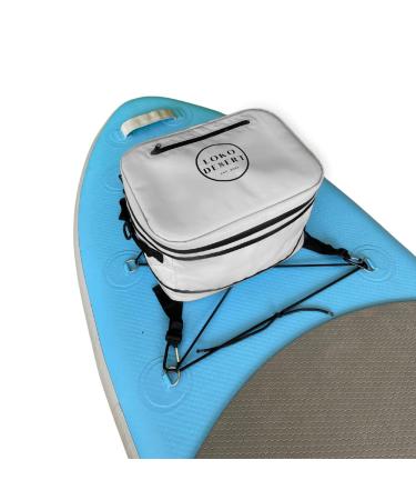 Paddle Board Cooler  PVC Waterproof Material Cooler for Kayaking  SUP Cooler for Paddle Board  Expandable Paddle Board Deck Bag w/Metal D-Rings Paddle Board Accessories  Kayak Cooler Bag (Gray/Aquamarine)
