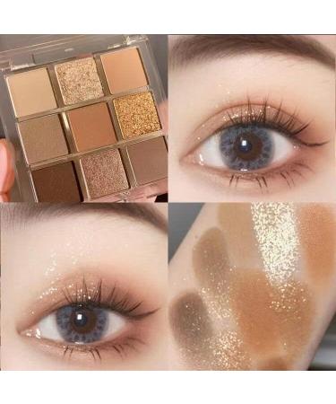 Lovelycat 9 Colors Glitter Eyeshadow Makeup Palette Matte High Pigmented Colorful Creamy Texture Eye Shadow Powder Natural Waterproof Long Lasting Eyeshadow Powder Cosmetics (gold) - Buy Online on GoSupps.com