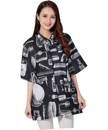 FRCOLOR Hair Cutting Technician in Hairdressing Overalls Black Shawl for Women Barber Coat Hair Salon Jacket Barber jakets Stylist Vest Barber Shirt Cape Work Protector Unique Fiber - Buy Online on GoSupps.com