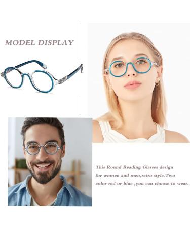 EyeURL Anti-Blue Light Reading Glasses 2-Pack - Round Blue Light Filter Glasses for Men & Women - Spring Hinges Stylish Mixed Paint Design - Buy Online on GoSupps.com