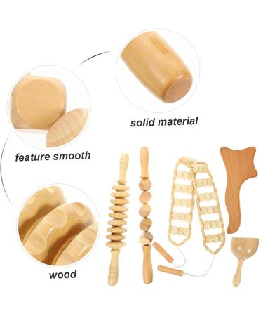 Solustre 5-Set Beech Wood Lymphatic & Foot Massage Device - Portable Acupressure Tool for Wellness - Buy Online on GoSupps.com