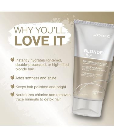 Joico Blonde Life Brightening Masque - Hydrating & Detoxifying Treatment for Blonde Hair 5.1 Fl Oz - Buy Online on GoSupps.com