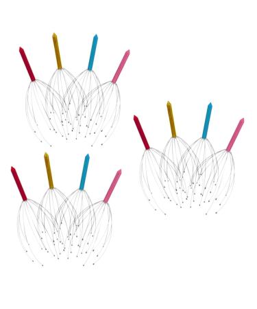 Healeved 12 STK Hairstimulation scratches clawed head skin massage clock deep massager hair-lametta tool octopus head massager soothing office massage head