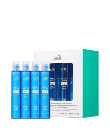 LA'DOR Perfect Hair Fill-up Professional Salon Care Hair Serum: Treatment Conditioner 4 Ampoules of 13 ml Hair Treatment Keratin Protein Collagen