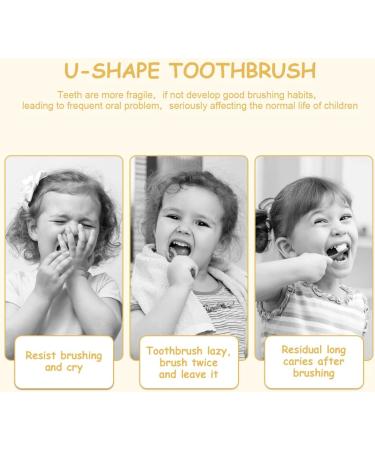 Vicloon U Shaped Toothbrush Set for Kids (7-12 Years) - Soft Silicone Bristles - Pack of 2 - Yellow - Buy Online on GoSupps.com