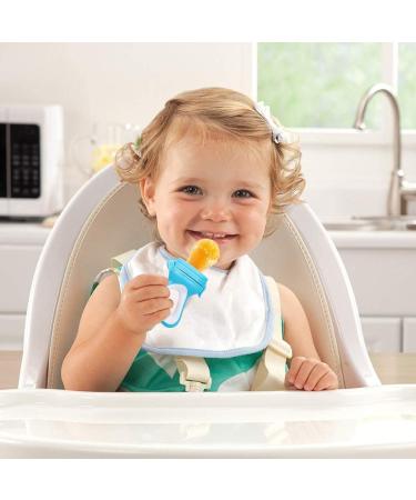 Baby Food Feeder Fresh Food - 2 Pack Fruit Feeder Pacifier Set | 6 Silicone Pacifiers | Baby Feeding Spoon | Teething Toy - Light Blue - Buy Online on GoSupps.com