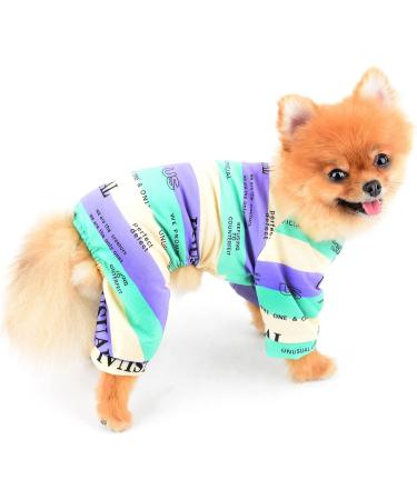 Shop Multi-Colored Striped Cotton Pajamas for Small & Medium Dogs & Cats - Smalllee Lucky Store | XX-Large Green Nightwear for Yorkies & Chihuahuas - Buy Online on GoSupps.com