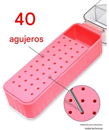  Derwrtup Nail Drill Bit Holder | Drill Bit Organizer with 40 Holes Dustproof Display Box with Clear Lid for Home Manicure and Gel Polish Removal - Buy Online on GoSupps.com