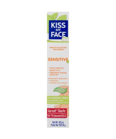 Kiss My Face Fluoride Free Sensitive Toothpaste 4.5 oz (Pack of 2)
