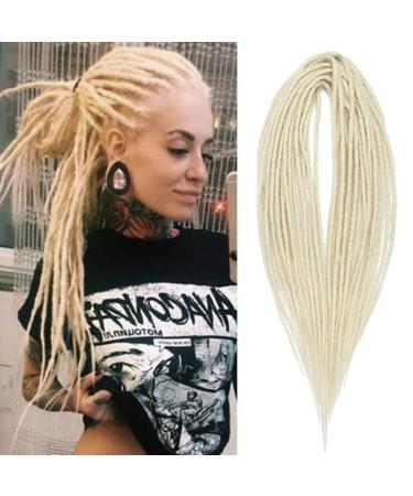 15 Strands Double ended Dreadlocks Extensions 20 Blonde Soft Synthetic Faux Dreads Reggae Crochet Braided Dread Extensions Double Ended DE-613#
