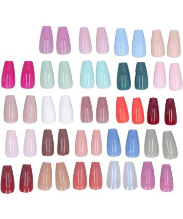 Coffin False Nails Coffin Shaped Press On Fake Nails 576 Pieces Full Coverage Shiny Mixed Colors Various Sizes Ballerina - Buy Online on GoSupps.com
