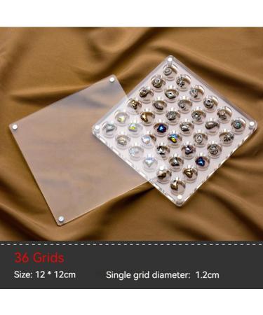 Viodmss Nail Art Rhinestones Storage Box Grids Nail Charms Jewelry Decoration Box Acrylic (Round) 2PCS - Buy Online on GoSupps.com