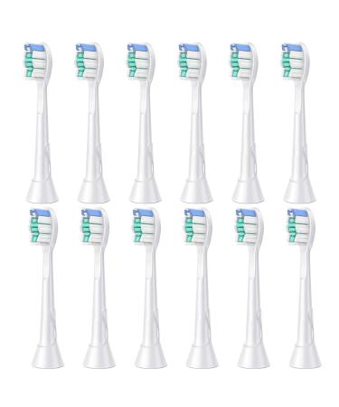 12 Pieces Toothbrush Heads Replacement Toothbrushes Compatible with Philips Sonicare Electric Toothbrush White Brush Heads