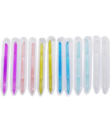 12Pcs Glass Cuticle Pusher Double Ended Manicure Stick Crystal Cuticle Pusher Glass File Professional Filing Stick - Buy Online on GoSupps.com