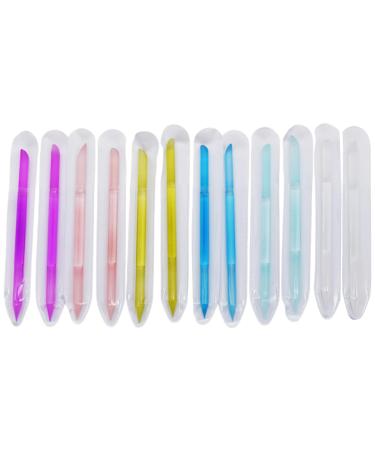 12 Pcs Glass Cuticle Pusher and Remover Tool Ends Manicure Cuticle Stick Nail Crystal Cuticle Pusher