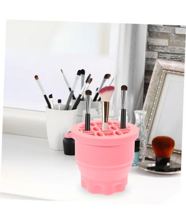 HOOTNEE Silica gel Washing machine brush cleaning pad washer cup tool cosmetic Cleaner scrub cup clean set Multifunction Scrubber cleaning bowl Makeup Tools drying rack 9.20X9.20X8.60CM Pink - Buy Online on GoSupps.com
