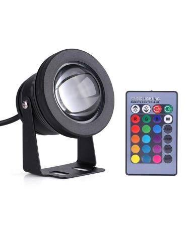 Nikou Underwater LED Light Marine Boat Yacht Underwater Spot Light Waterproof Lamp Underwater RGB Decor Spotlight/Wall Lighting for Garden Lawn Pool Pond Rockery Fountain (Color : Black)