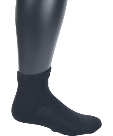 Yomandamor Non-binding Diabetic Ankle Socks for Men - 5 Pairs, Seamless Cushioned Cotton, Size 10-13, Black - Buy Online on GoSupps.com