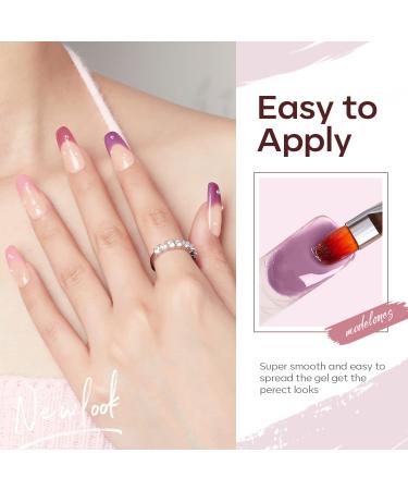 Modelones Polygel Nail Set - 6 Colors (Nude Pink Purple) | Quick Extension & Nail Art for Starters | Elegant Purple 15ml - International Shipping - Buy Online on GoSupps.com