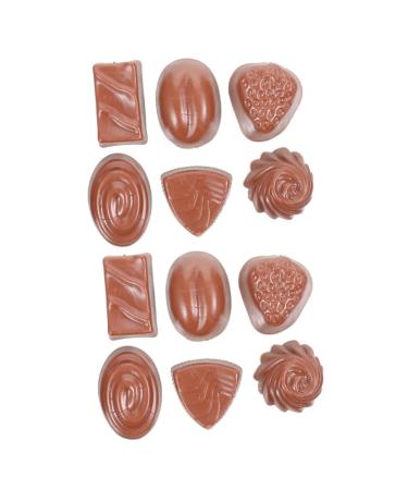 FAVOMOTO 12 Pcs Simulation Chocolate Realistic Artificial Dessert Chocolate Replica Fake Cake Candy in Bulk Cake Decor Educational Chocolate Model Desktop Children Toy 3d Pvc Window Biscuit 3.9X2.8X1.8CMx2pcs 1