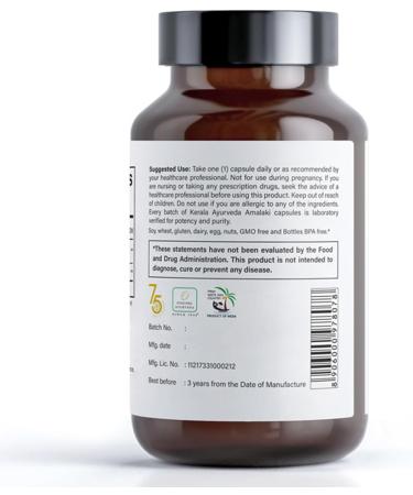 Kerala Ayurveda Amalaki Capsules - 60 Tablets | Antioxidant Supplement for Digestive & Skin Health | Immunity Booster | Gluten Free Dietary Supplement - Buy Online on GoSupps.com