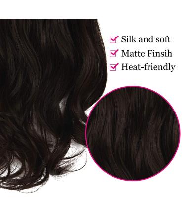 OMGREAT 18 Curly Dark Brown Highlight Hair Extension - Secret Wire Headband Synthetic Hairpiece for Women - Heat Friendly Fiber, 18 Inch, 4.2 Oz - Buy Online on GoSupps.com