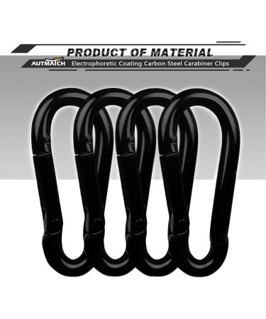 Autmatch Carabiner Clips 3 Spring Snap Hook Buckle Heavy Duty Locking Carabiners 4 Pack M8 - 5/16 Carbon Steel - Black - Buy Online on GoSupps.com