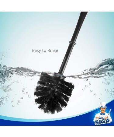 MR.SIGA Toilet Brush with Holder - Pack of 3, Black - Buy Online on GoSupps.com