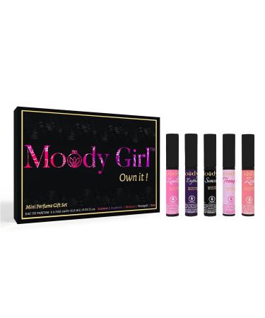 Moody Girl Luxury Pocket Liquid Perfume Gift Set For Women Pack Of 5 (3Ml Each) 15Ml Combination Of Musky Fruity Floral Amber & Tangerine Fragrances 24Hr Long Lasting - Buy Online on GoSupps.com