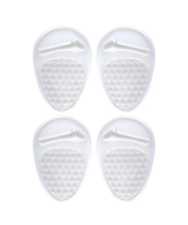 2 Pairs Ball of Foot Cushions Gel Heel Inserts Non-Slip Foot Pads High Heel Comfort Pads Gel Cushion Insoles Shoe Pads for Women Men Forefoot Pain Shock Absorbing (Clear)