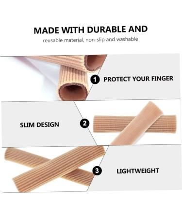 Plafope 2pcs Gel Finger Toe Cover - Silicone Thumb Protector Bandages for Finger Support and Wound Healing - Flesh Color - Buy Online on GoSupps.com