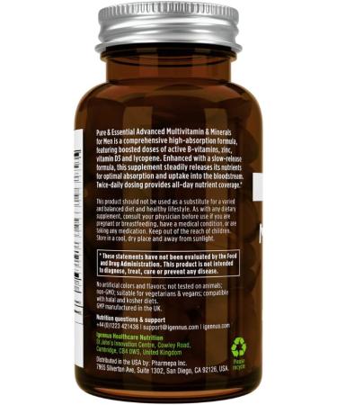 Men's Methylated B-Vitamin Multivitamin - Vegan & Clean Label Formula for Daily Energy & Immunity Support - 60 Count - Buy Online on GoSupps.com