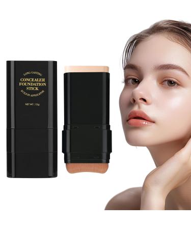 Jlobnyiun Stick Foundation - 15g Moisturizing Makeup Double-Ended Concealer Cream Long-Lasting Face Cream | Smooth Full Coverage Cosmetic for Women Girls Daily Wear Party Office