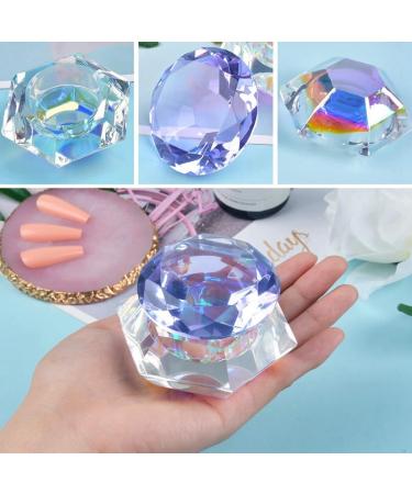 yeeplant Fashion Diamond Glass Nail Powder Cup - Portable Manicure Crystal Bowl with Lid Holder for Care Tool - Buy Online on GoSupps.com