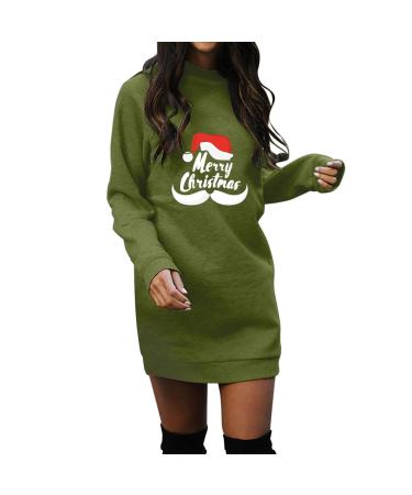 Hanxiulin Hoodie Women Christmas Pullover Sweat Jacket Christmas Dress Long -sleeved Sweatshirts Dress Hoodie Blouse Dresses Christmas dresses hooded sweater fashion dress top jumper autumn AG XL XL