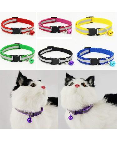 Energetic Adjustable Reflective Pet Collar Safety Release Buckle with Bell for Dog Cat (Yellow) - Buy Online on GoSupps.com