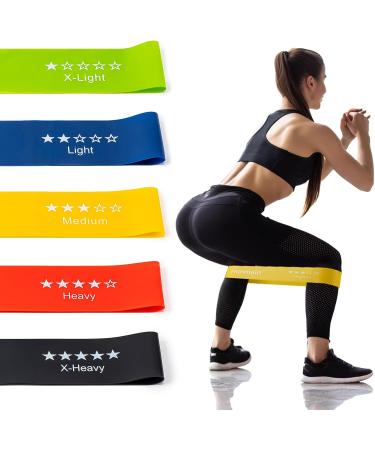 8-Piece Honmein Resistance Bands Set for Home Fitness - 5 Levels, Natural Latex, Instruction Guide & Carry Bag - Buy Online on GoSupps.com
