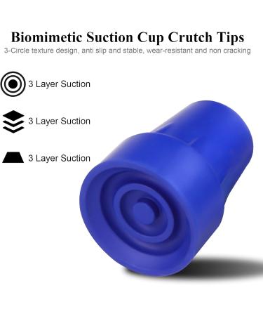 Heavy Duty Replacement Rubber Crutch Tips for Canes & Walkers - Non-Slip All Terrain Caps - Universal Fit - 4 PCS (Blue) - Buy Online on GoSupps.com