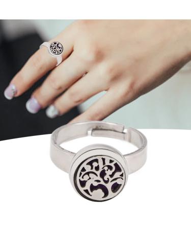 Essential Oil Diffuser Aromatherapy Finger Ring Beautiful Appearance Open Design High Precision Thread Stainless Steel Material (02)