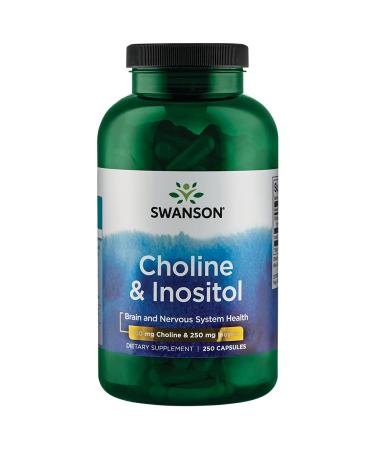 Swanson Choline & Inositol Nerve Support Mental Function 250/250 Milligrams 250 Capsules