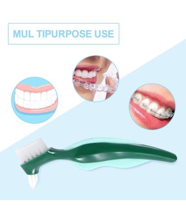 Qtynudy Premium 2-Part Toothbrush with Hard Prosthesis Brush - Multi-Layered Bristles & Portable Double Side Cleaning Brush | International Shipping Available - Buy Online on GoSupps.com